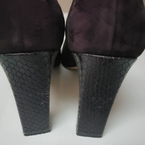 Women's Nine West Plum Purple Genuine Suede Formal Pump Heel Sz 8.5M PO Good - Picture 12 of 12